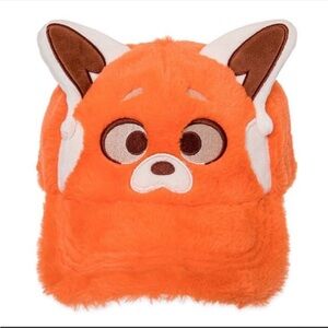 DISNEY TURNING RED BASEBALL CAP RED PANDA PLUSH HAT FOR ADULTS NEW WITH TAGS